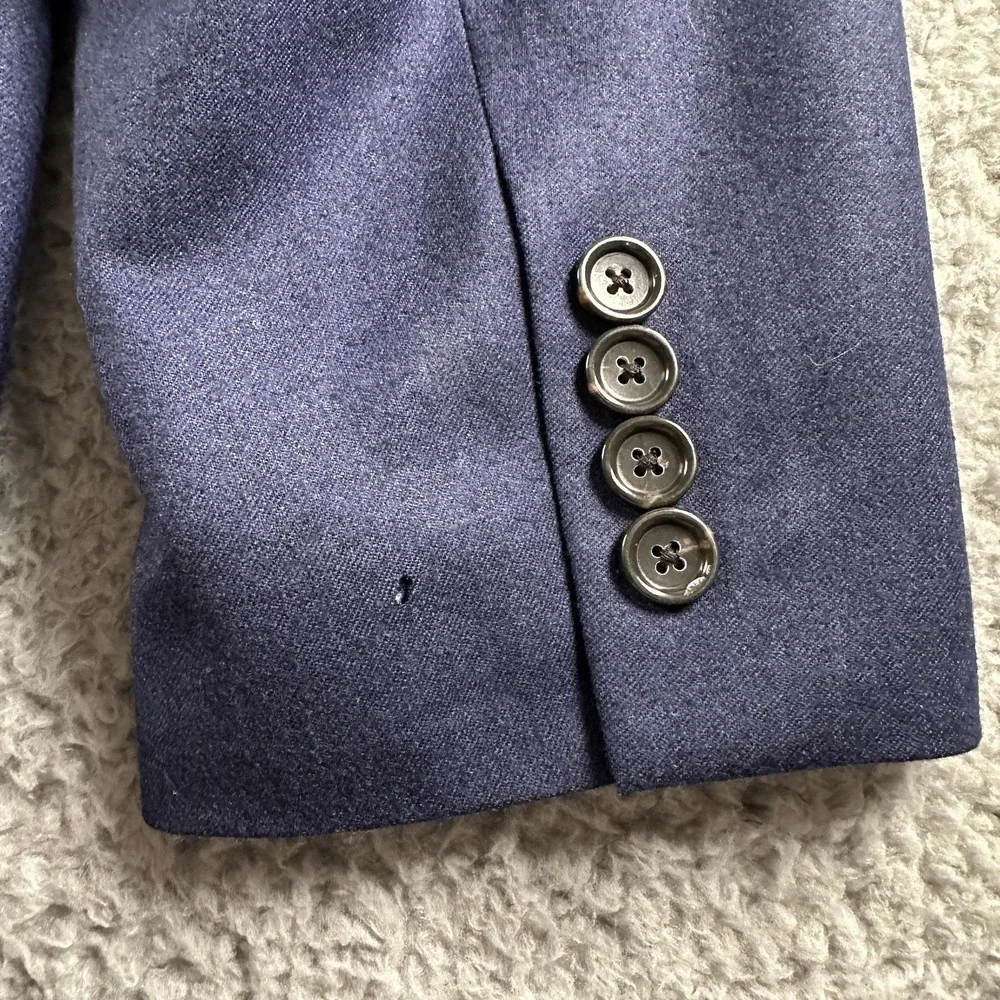 J.Crew Ludlow Suit Jacket Mens 42L Blue Wool‎ Slim Fit Italian Fabric Blazer